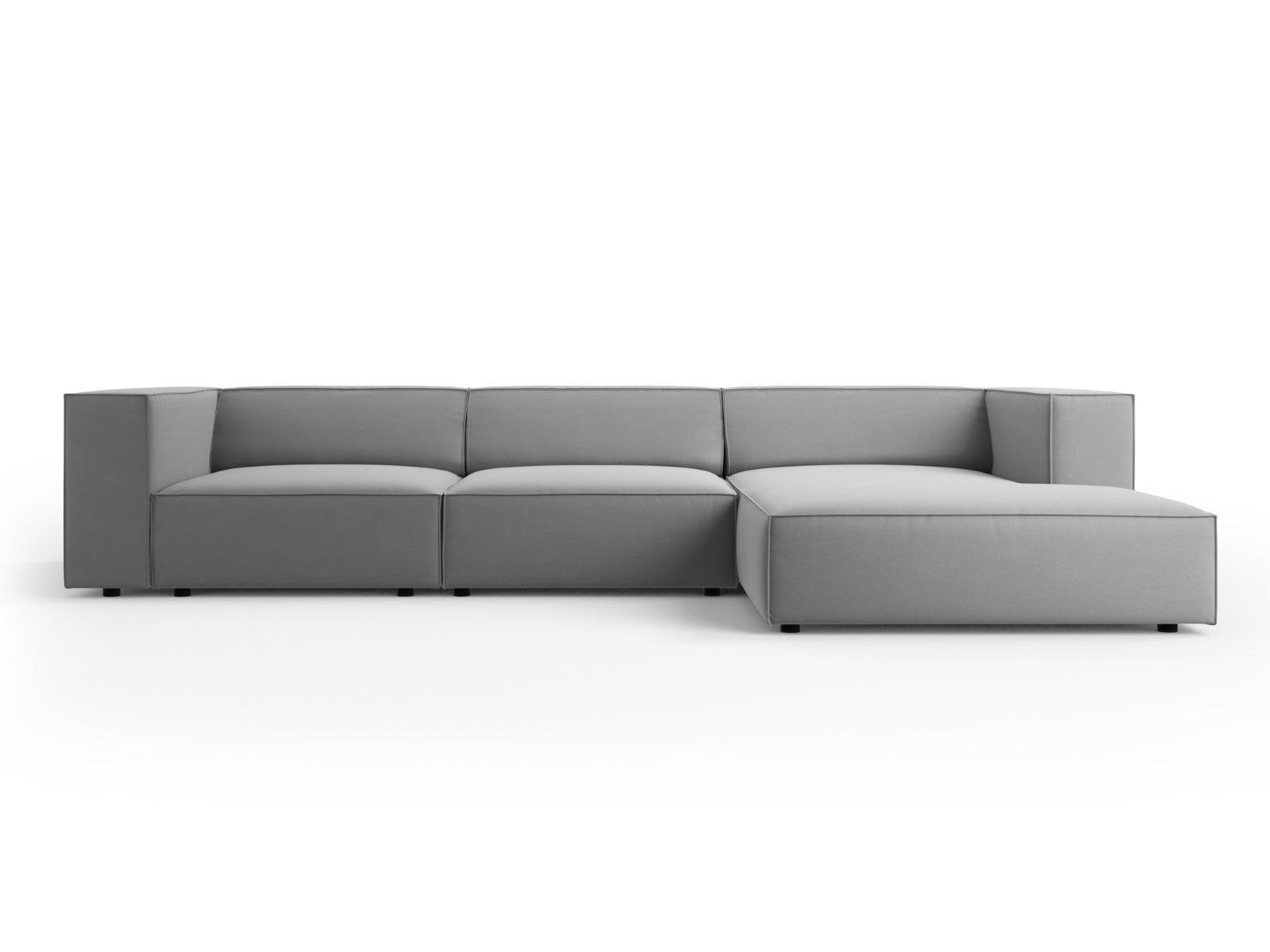 Cosmopolitan Design rechter hoekbank Arendal 4-zits, flueel, lichtgrij