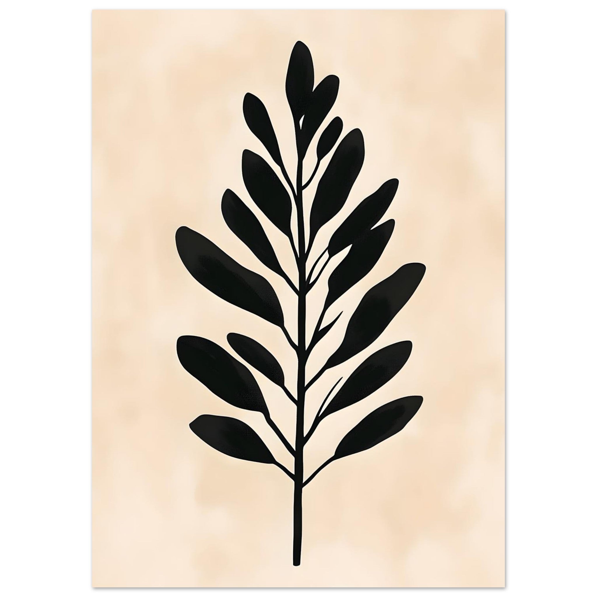 Artfulprints Poster Boho – Bold leaf - 50x70 cm - beige
