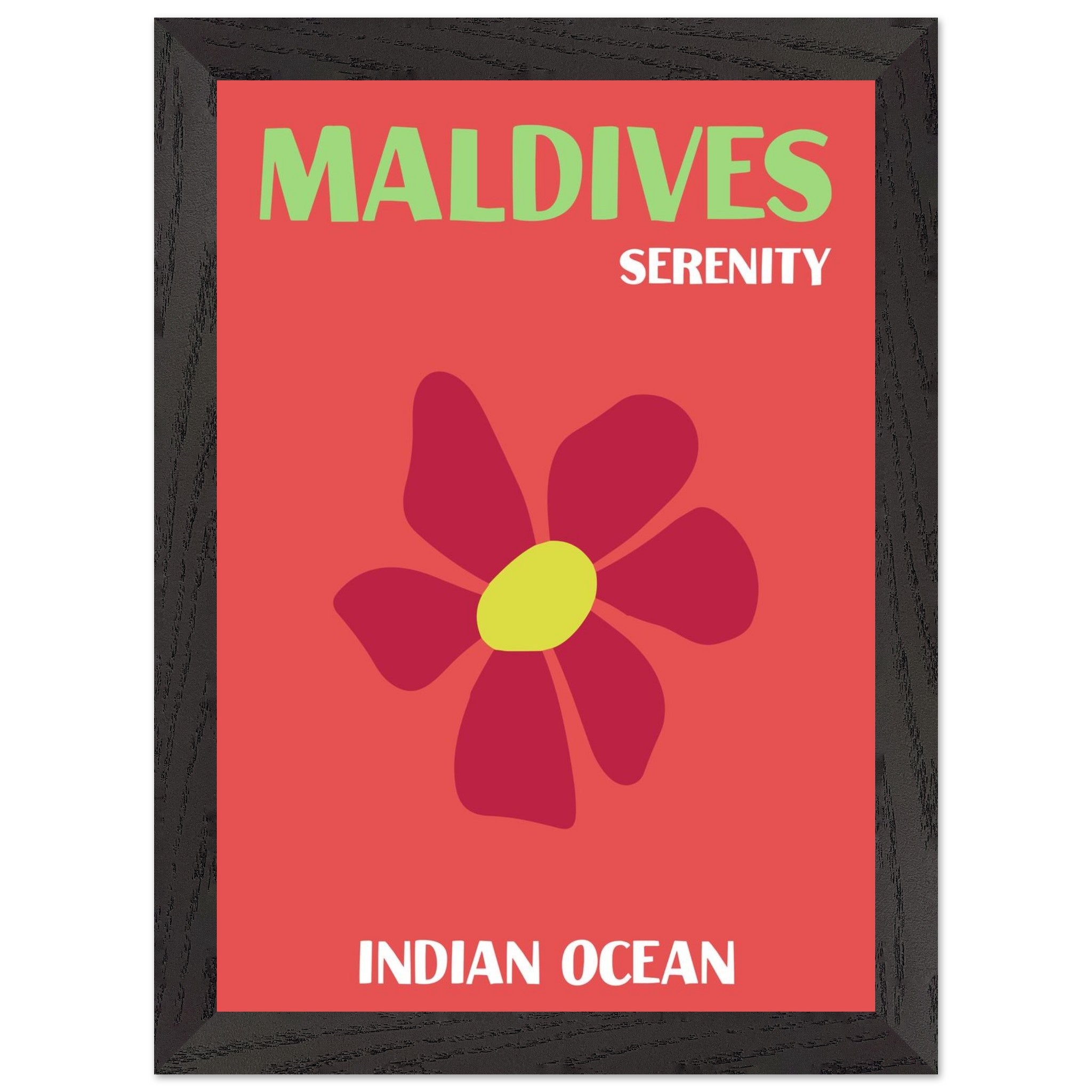 Artfulprints Poster met Lijst Indian Ocean - Maldives - A4 21x29.7 cm