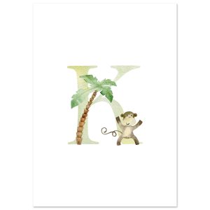 Artfulprints Poster Letter K kindernaam – A4 21×29.7 cm – Meerkleurig