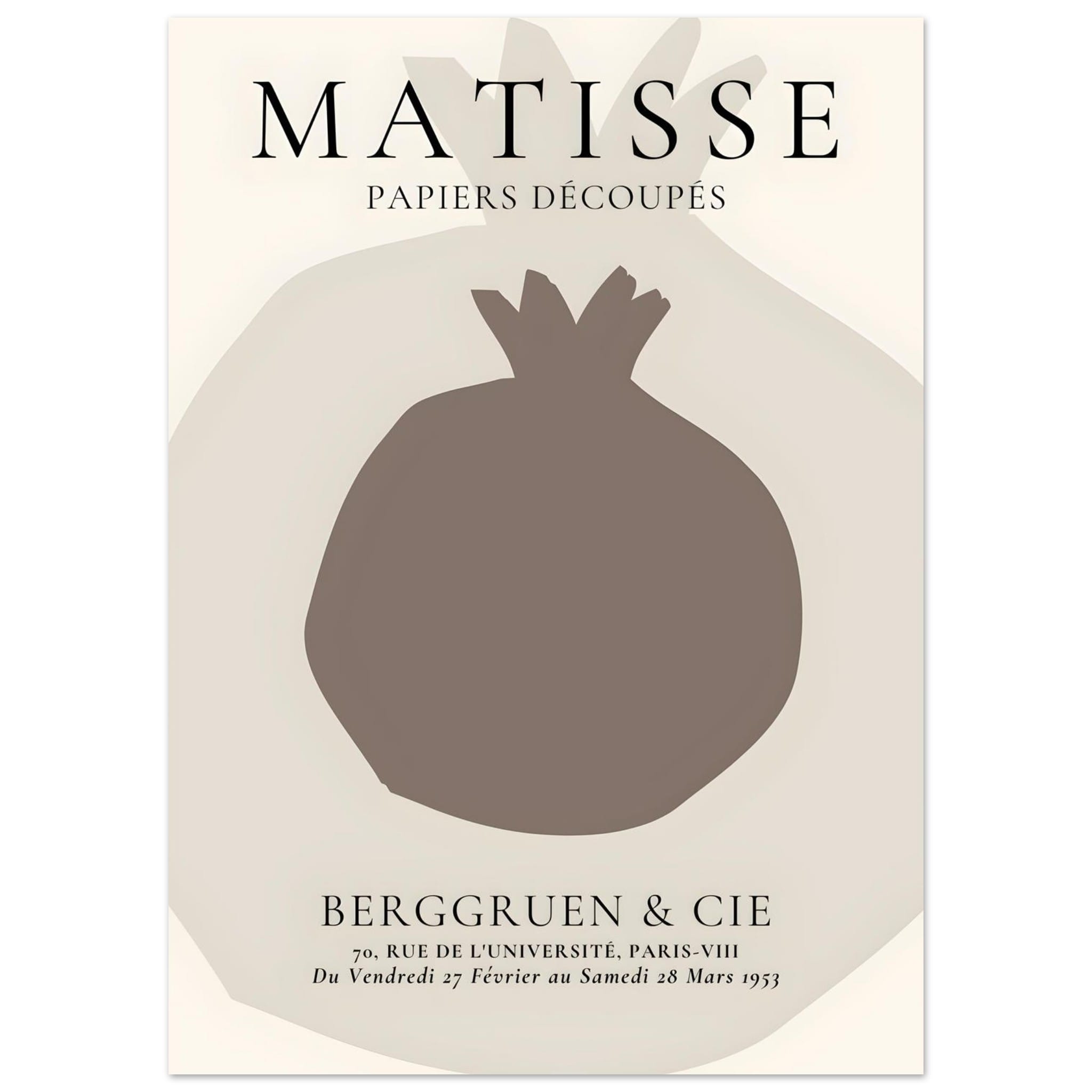 Artfulprints Poster Matisse – Still fruit - 50x70 cm - Grijs