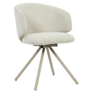 DÉJA Living Eetkamerstoel Sueca – Beige Stof – Draaibaar – Set van 2 DÉJA Living Eetkamerstoel Sueca – Beige Stof – Draaibaar – Set van 2