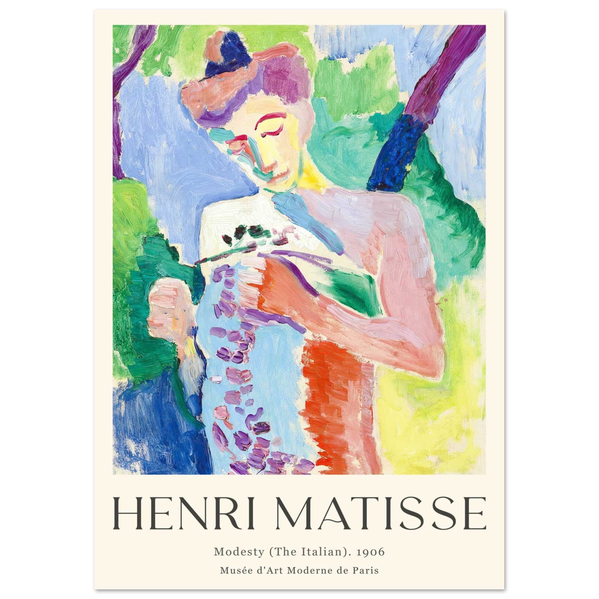 Artfulprints Poster Matisse - Modesty 1906 - A4 21x29.7 cm - Meerkleur