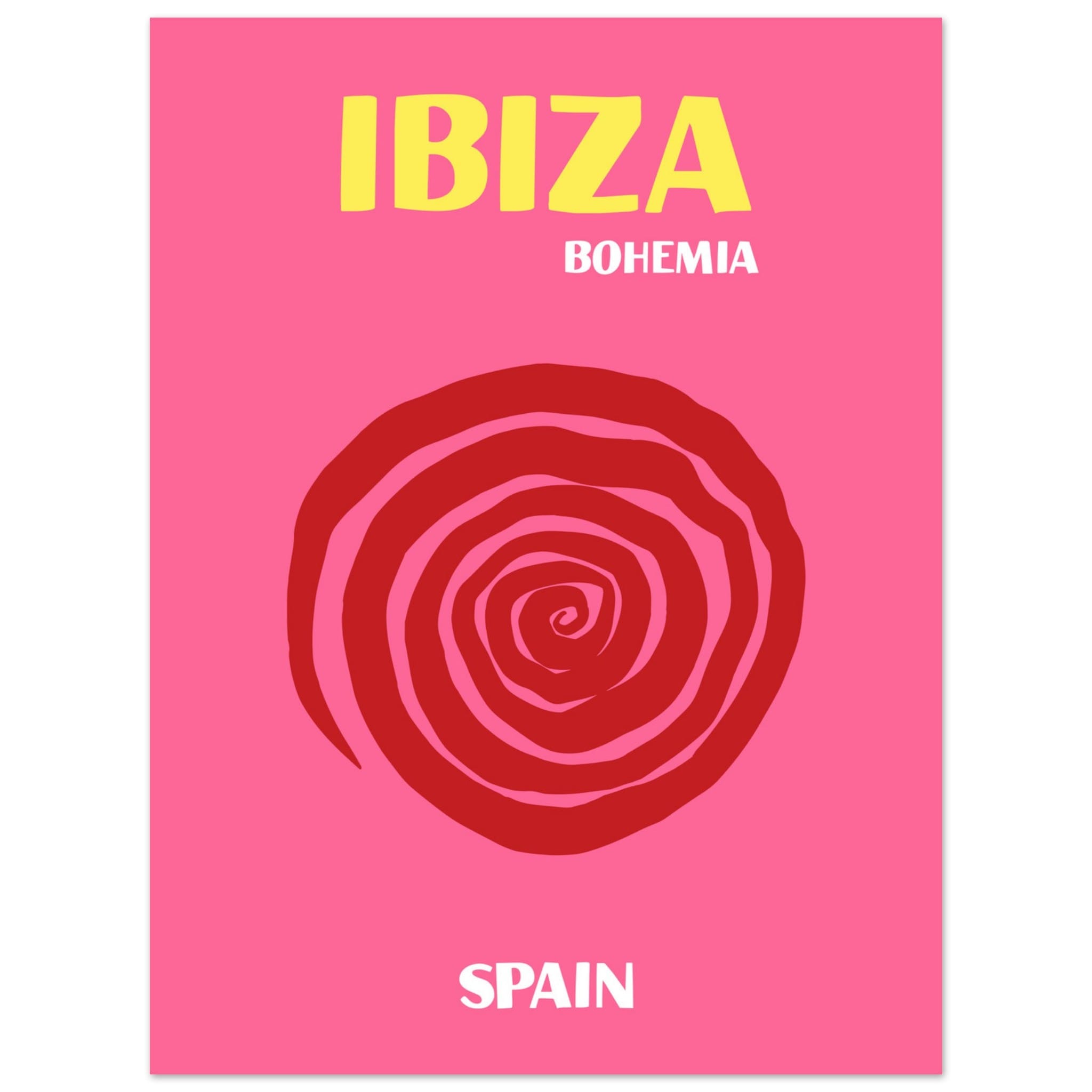 Artfulprints Poster Spanje - Ibiza - 30x40 cm - Roze