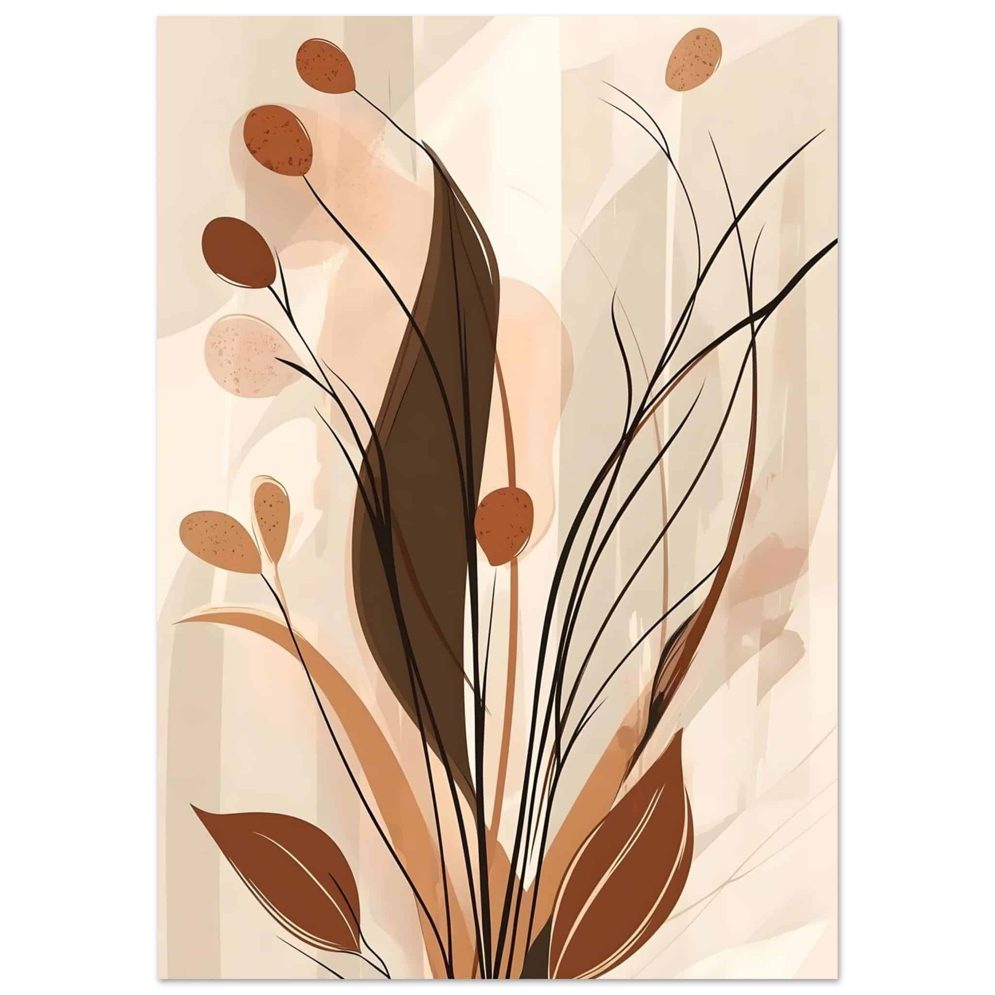 Artfulprints Poster Boho – Autumn growth - A4 21x29.7 cm - Bruin