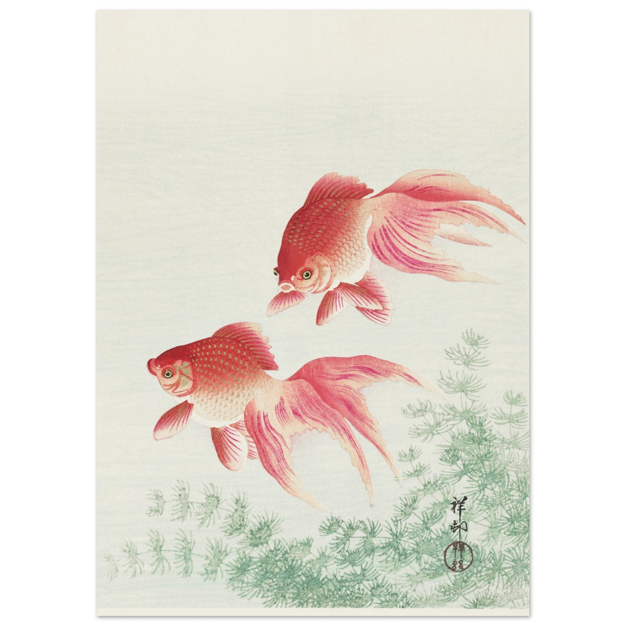 Artfulprints Poster Ohara Koson - Two veil goldfish - 50x70 cm - Meerk