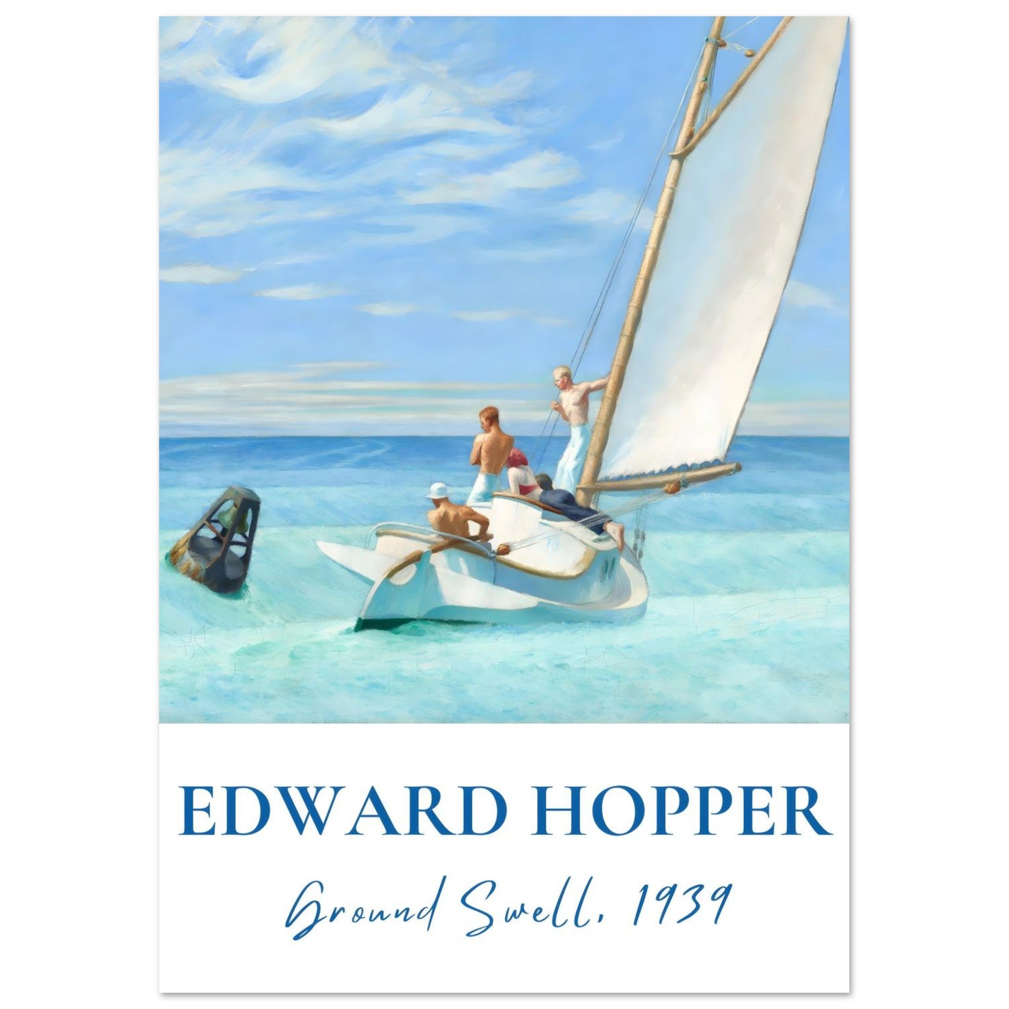 Artfulprints Poster Edward Hopper - Ground swell - A4 21x29.7 cm - Bla
