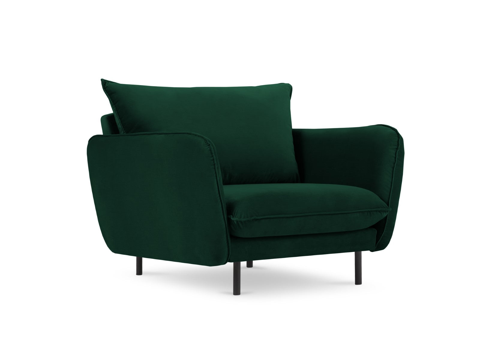 Cosmopolitan Design Fauteuil Vienna flueel, flessengroen - 94x97x95cm