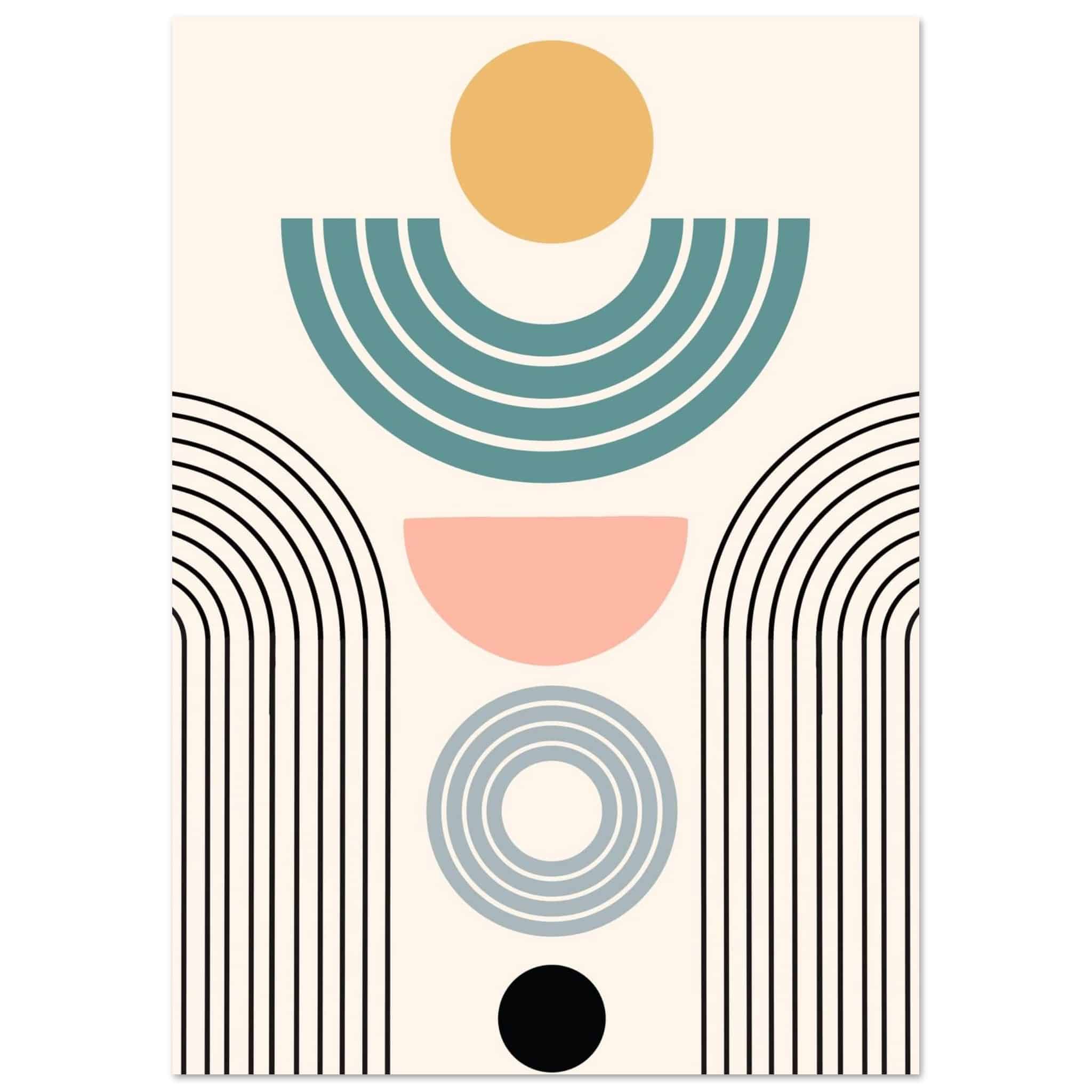 Artfulprints Poster Boho – Modern sunrise - A4 21x29.7 cm - Meerkleuri