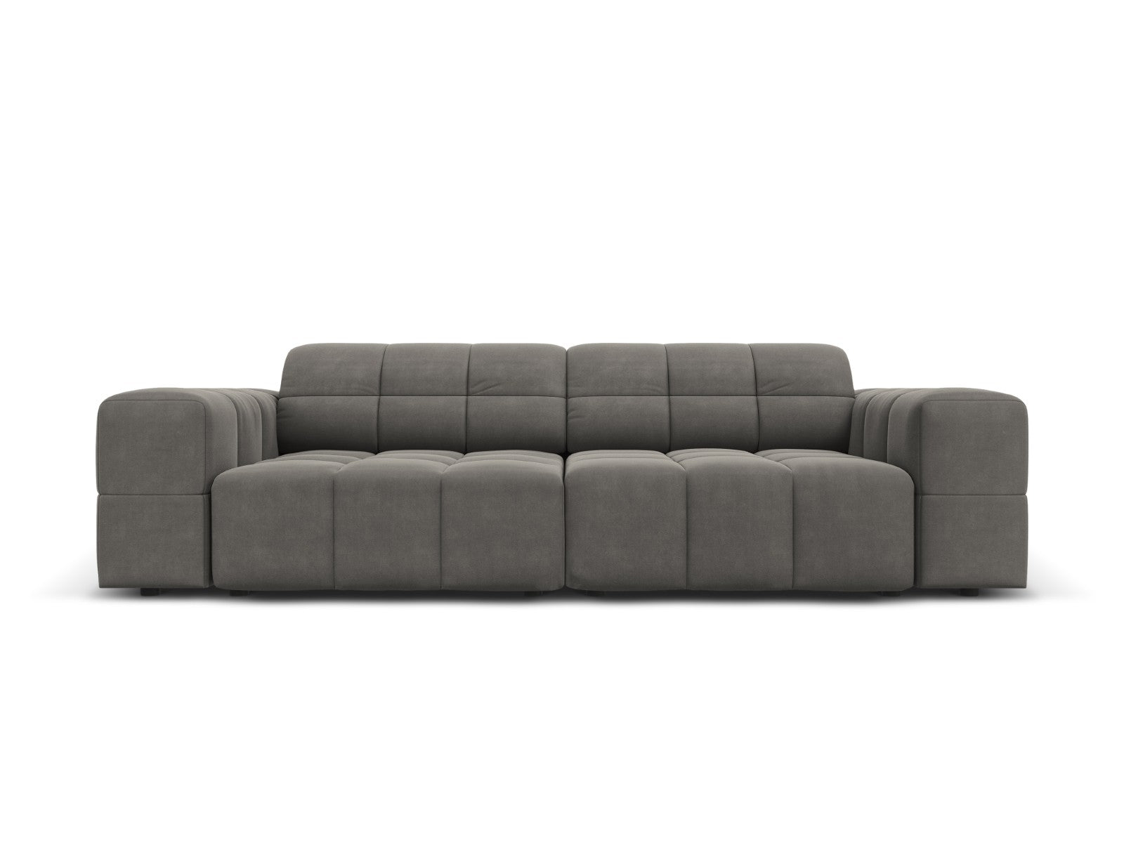 Cosmopolitan Design Bank Chicago 3-zits, flueel lichtgrijs - 102x212x7