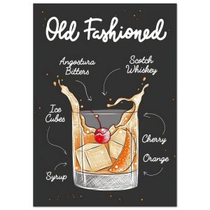 Artfulprints Old Fashioned cocktail II – Illustratie poster A4 21×29.7 Artfulprints Old Fashioned cocktail II – Illustratie poster A4 21×29.7