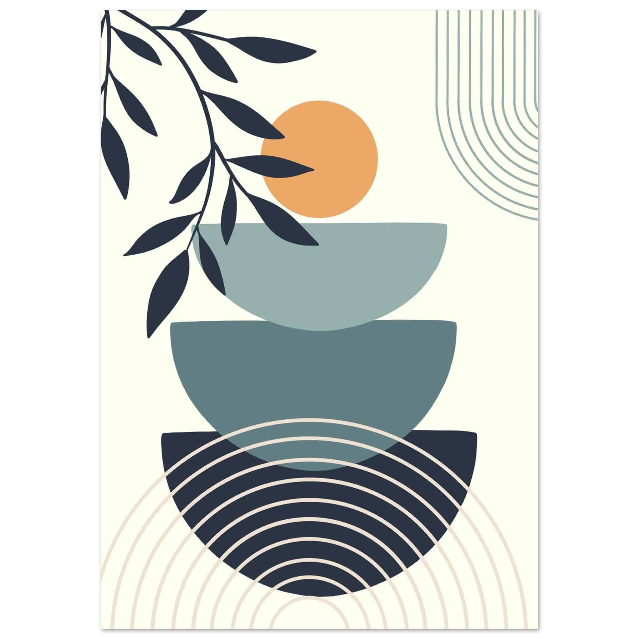 Artfulprints Poster Boho – Sunrise layers - A4 21x29.7 cm - Meerkleuri