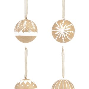 Calma House Set van 4 ornamenten Mery – Naturel – Diam. 7 Calma House Set van 4 ornamenten Mery – Naturel – Diam. 7