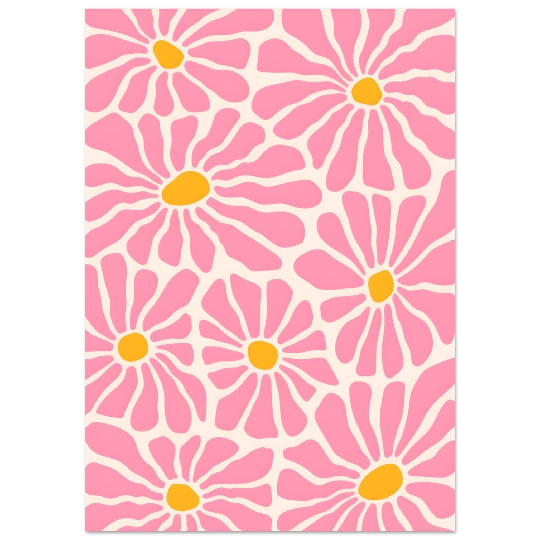 Artfulprints Poster Matisse - Pink flowers - A4 21x29.7 cm - Roze