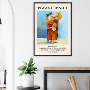 Artfulprints Poster Pimm's Cup No. 1 cocktail – Ingrediënten – 70×100