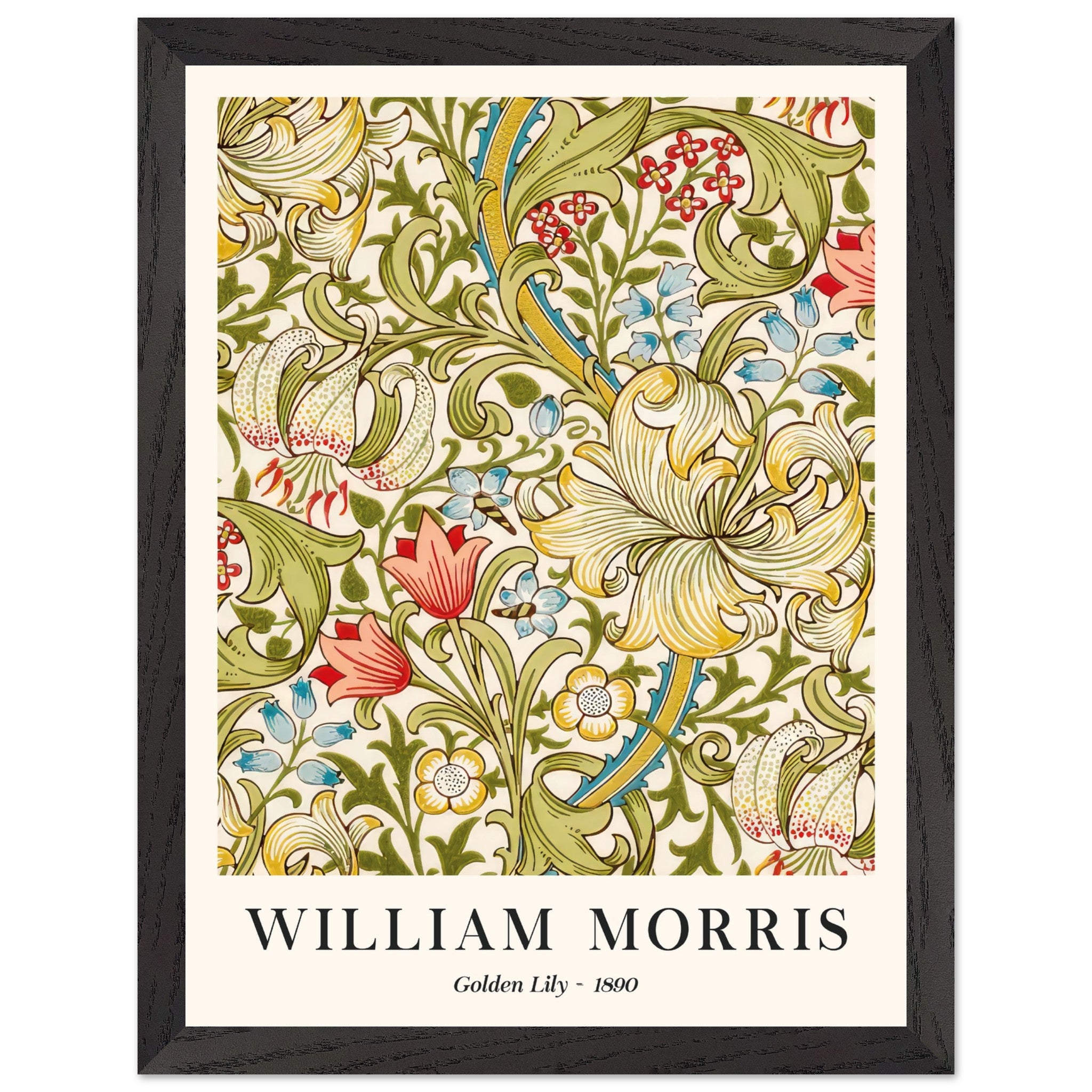 Artfulprints Poster met Lijst William Morris - Golden lilly 1890 - 30x