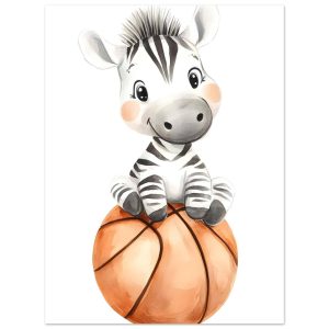 Artfulprints Poster Sportieve zebra – 30×40 cm – Meerkleurig Artfulprints Poster Sportieve zebra – 30×40 cm – Meerkleurig