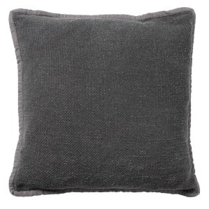 BOWIE – sierkussen 45×45 cm – gewassen katoen – Charcoal Gray – antrac BOWIE – sierkussen 45×45 cm – gewassen katoen – Charcoal Gray – antrac