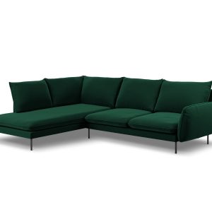 Cosmopolitan Design linker hoekbank Vienna 6-zits, flueel, flessengroe Cosmopolitan Design linker hoekbank Vienna 6-zits, flueel, flessengroe
