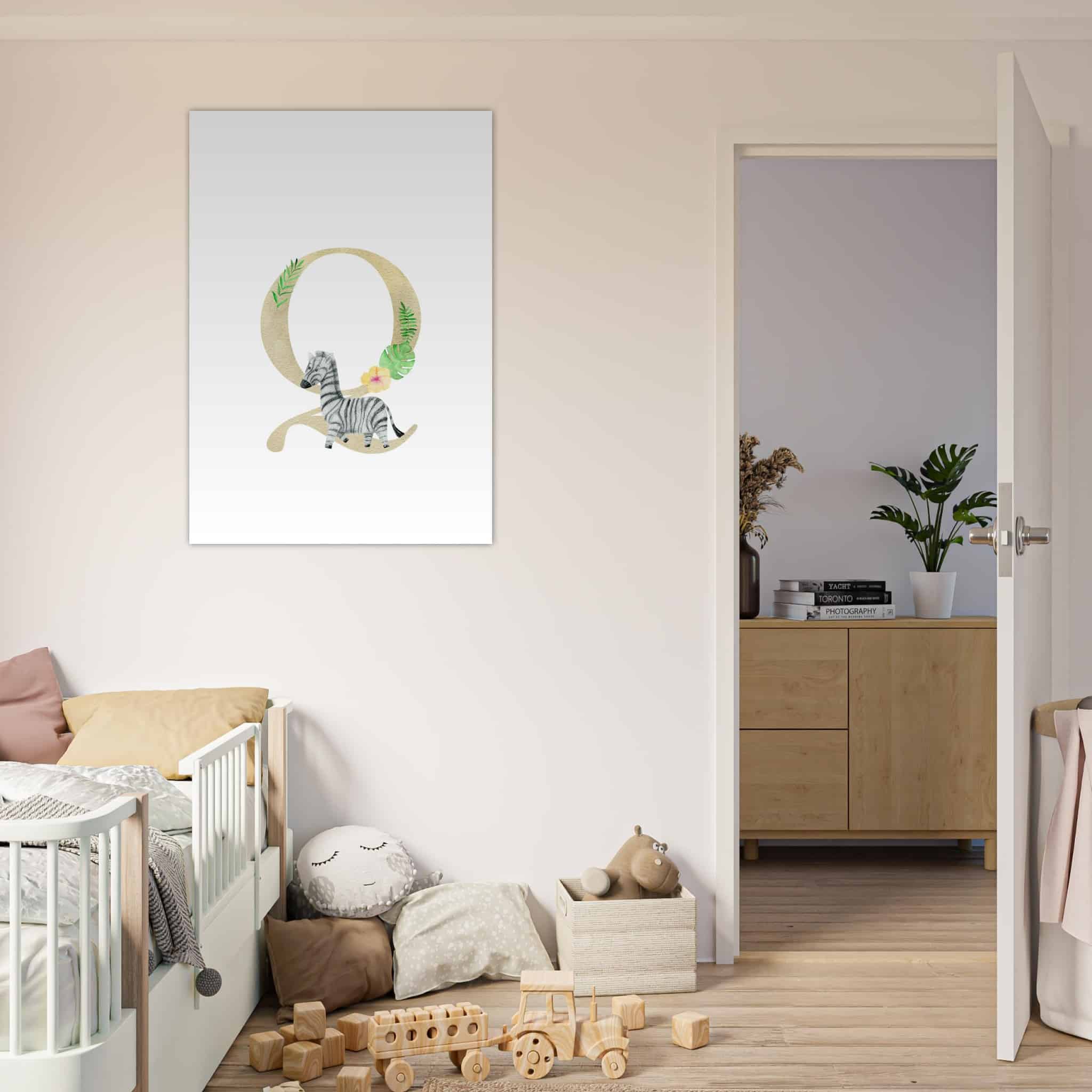 Artfulprints Poster Letter Q kindernaam - 70x100 cm - Meerkleurig
