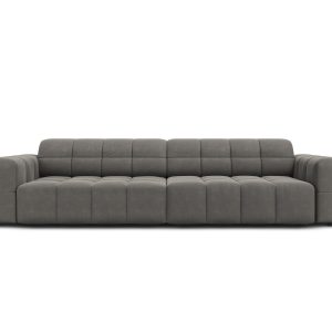 Cosmopolitan Design Bank Chicago 4-zits, flueel lichtgrijs – 102x252x7 Cosmopolitan Design Bank Chicago 4-zits, flueel lichtgrijs – 102x252x7