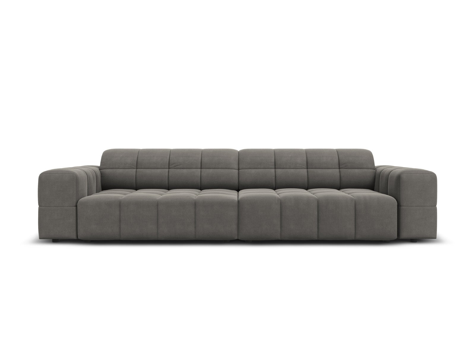 Cosmopolitan Design Bank Chicago 4-zits, flueel lichtgrijs - 102x252x7