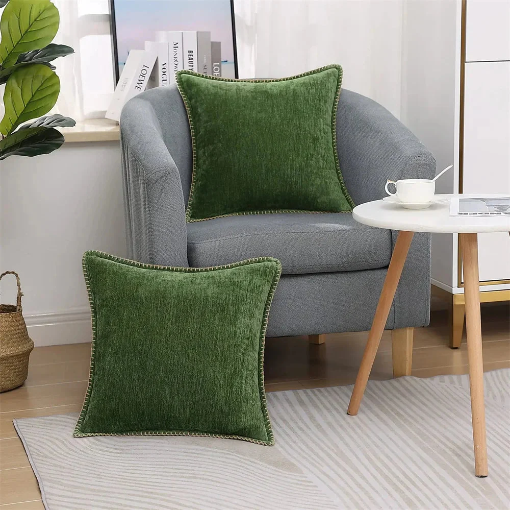 CozyNest – Zachte Chenille Kussenhoes 45x45cm Luxe Decoratie voor Bank & Woonkamer