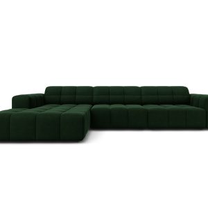 Cosmopolitan Design linker hoekbank Chicago 4-zits, flueel flessengroe