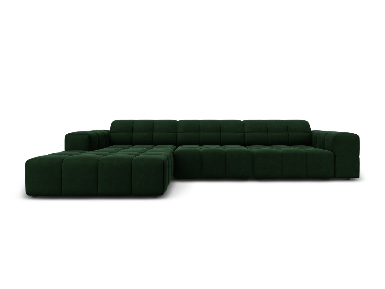 Cosmopolitan Design linker hoekbank Chicago 4-zits, flueel flessengroe