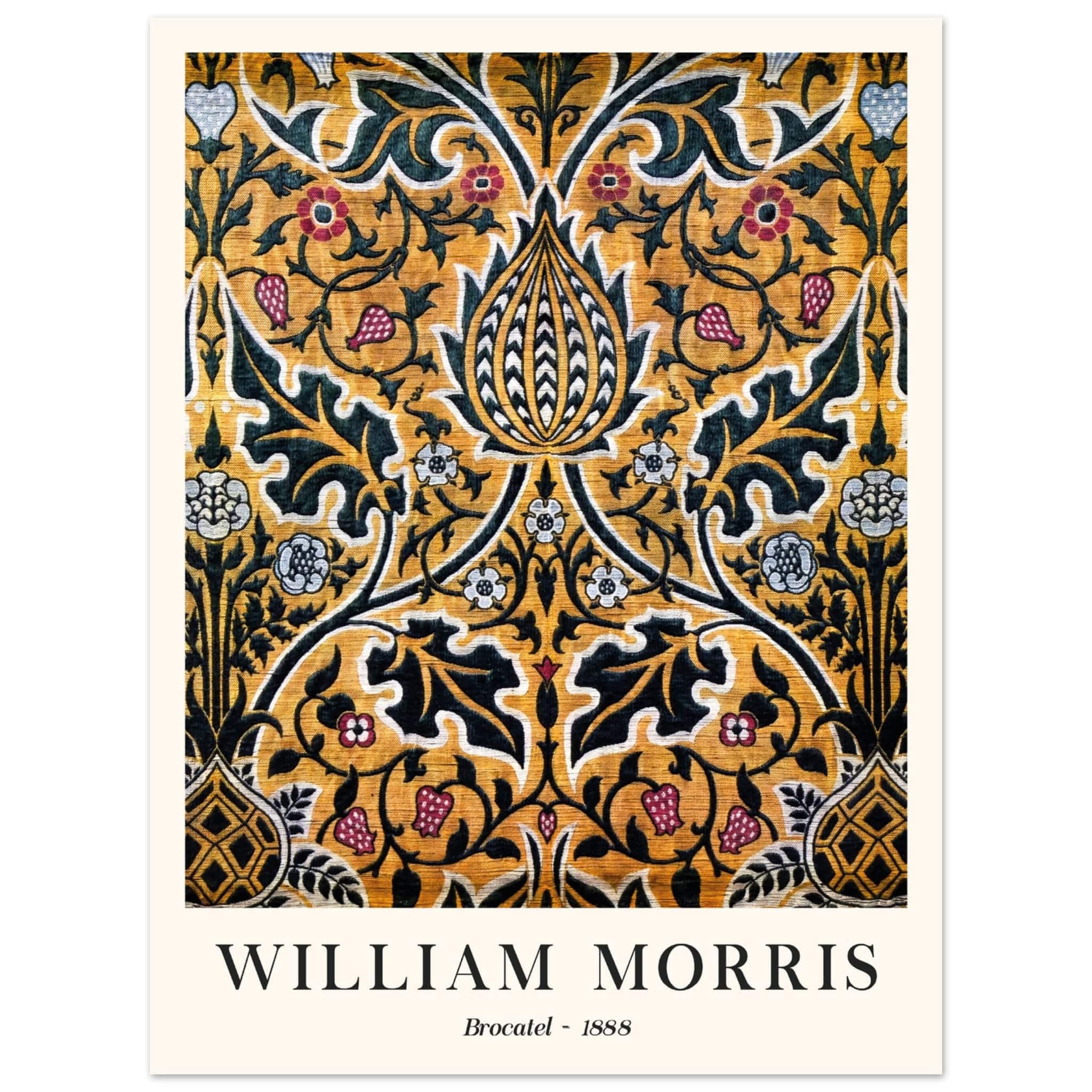 Artfulprints Poster William Morris - Brocatel 1888 - 30x40 cm - Goud