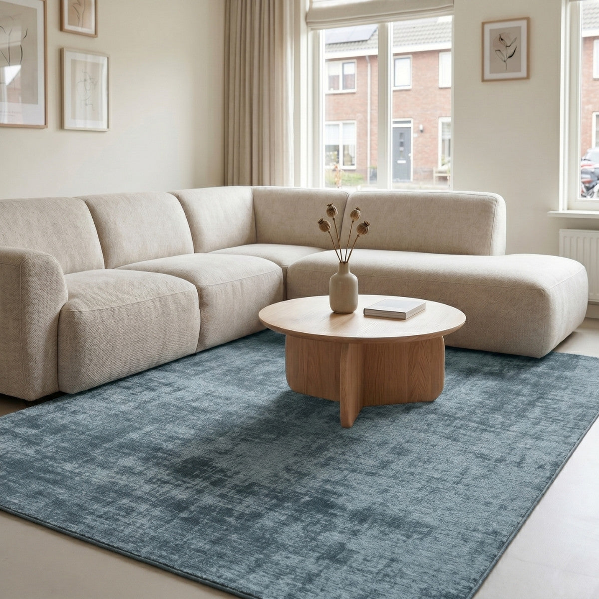 DÉJA Living Vloerkleed Ruma - Lichtblauw Stof - 68x220cm