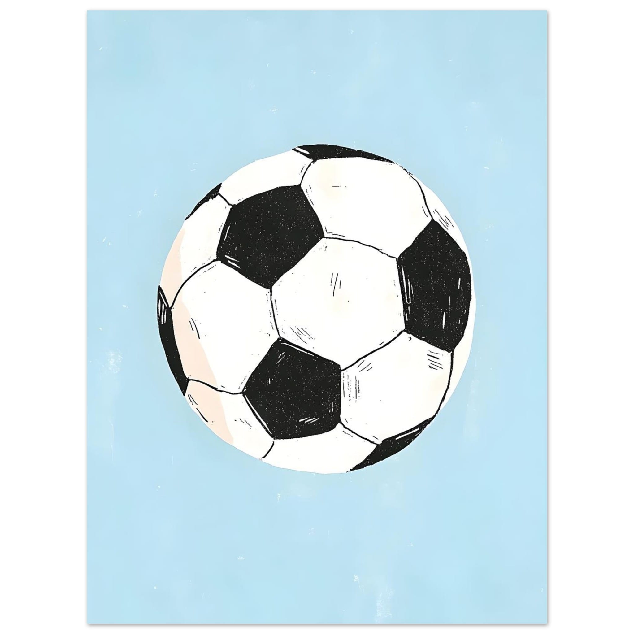 Artfulprints Poster Klassieke voetbal - 30x40 cm - Blauw