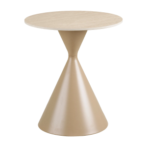 Artichok Anisa metalen bijzettafel met keramiek blad beige – Ø50 Artichok Anisa metalen bijzettafel met keramiek blad beige – Ø50