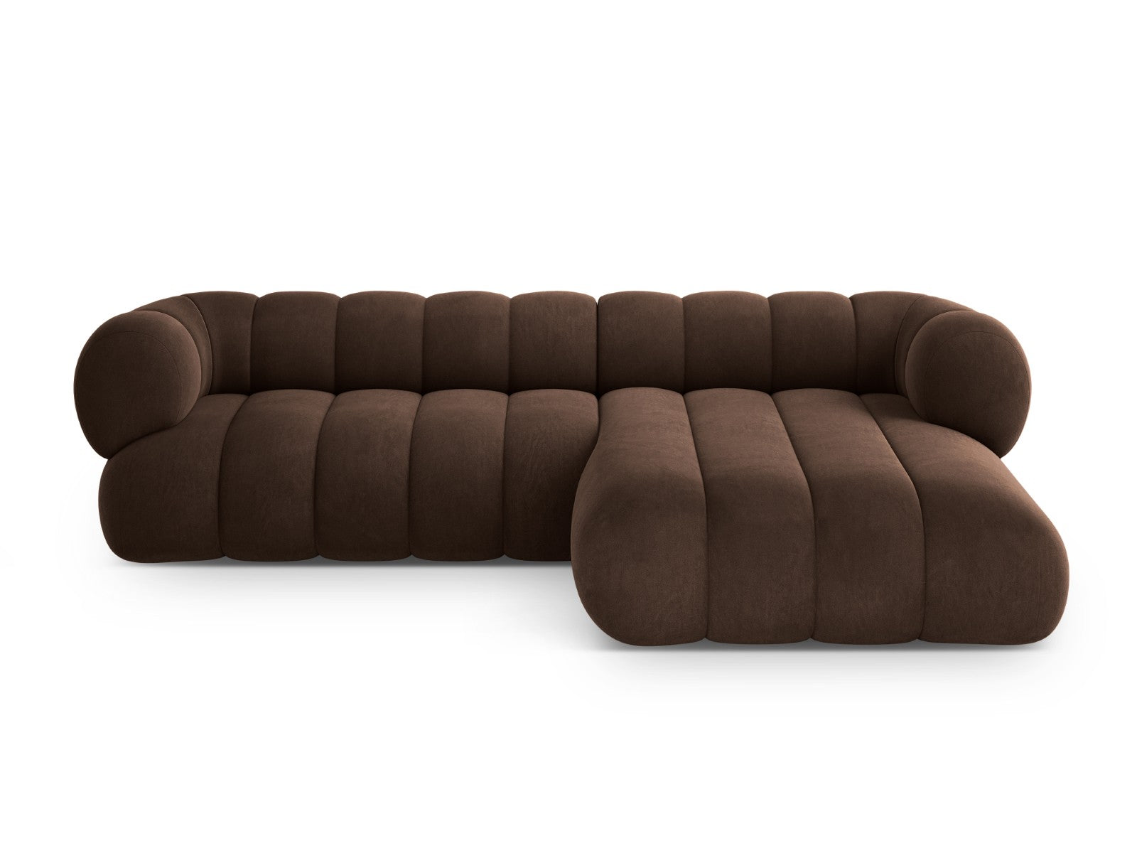 Cosmopolitan Design rechter hoekbank Koge 5-zits, flueel chocolade - 1