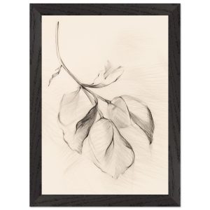 Artfulprints Poster met Lijst Botanical branch – A4 21×29.7 cm – Zwart