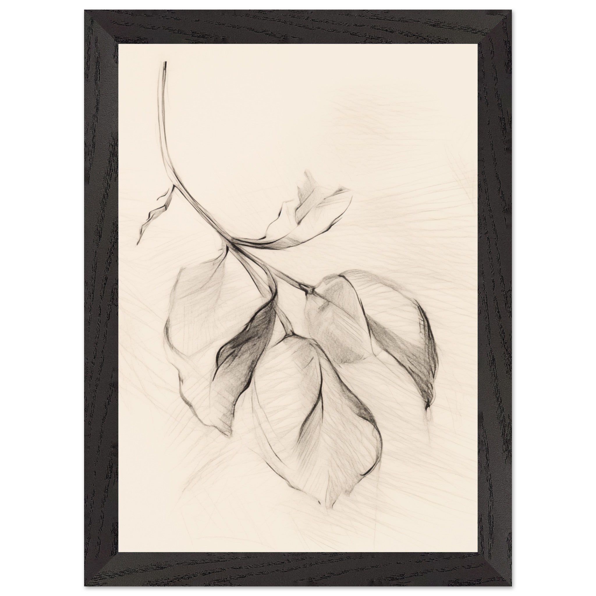 Artfulprints Poster met Lijst Botanical branch - A4 21x29.7 cm - Zwart