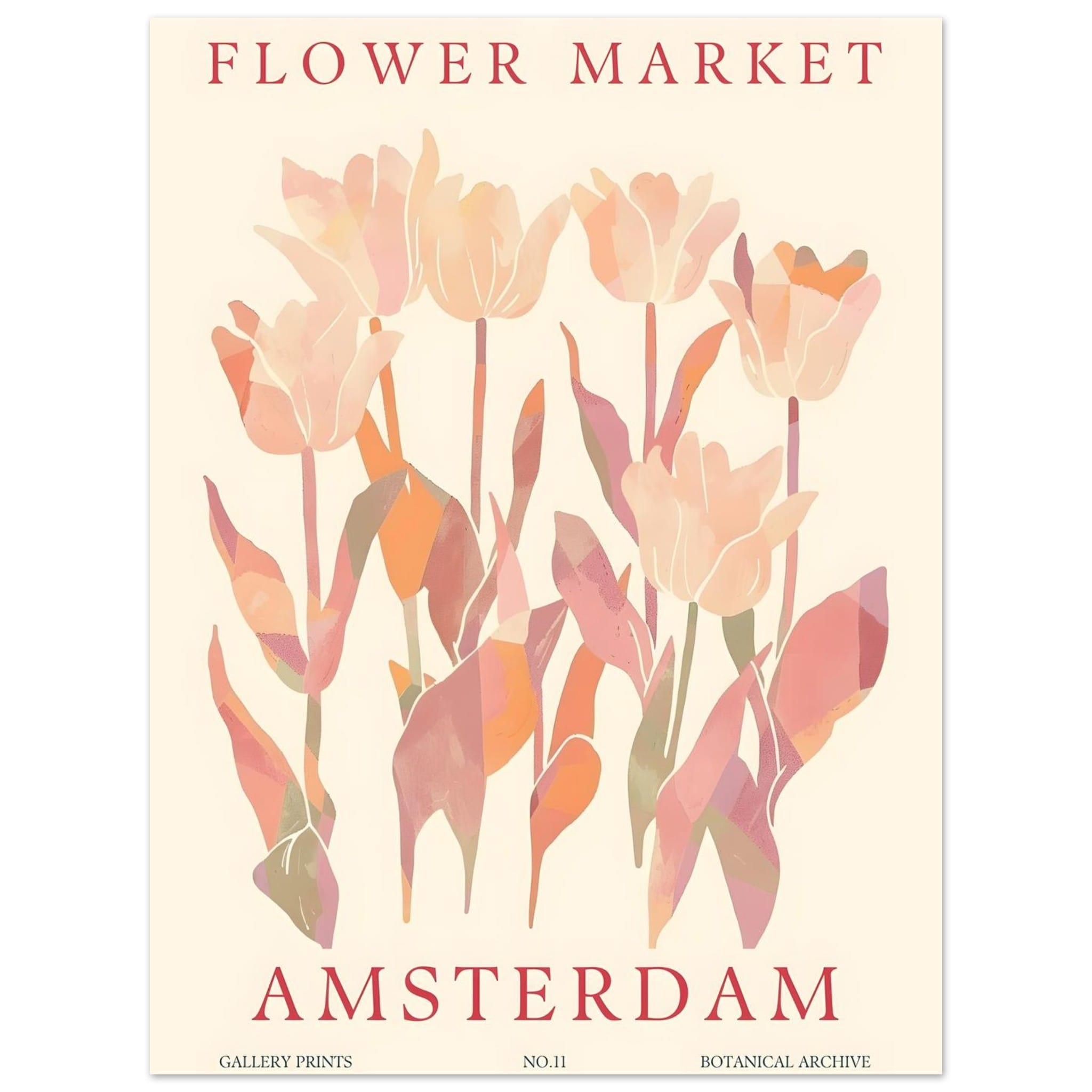 Artfulprints Poster Flower market - Amsterdam I - 30x40 cm - Roze