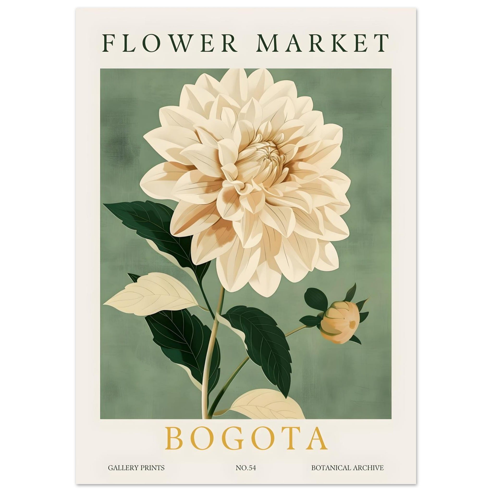Artfulprints Poster Flower market - Bogota - 50x70 cm - Groen