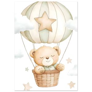 Artfulprints Poster Beer in de wolken – A4 21×29.7 cm – beige Artfulprints Poster Beer in de wolken – A4 21×29.7 cm – beige