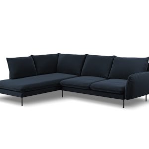 Cosmopolitan Design linker hoekbank Vienna 6-zits, flueel, donkerblauw Cosmopolitan Design linker hoekbank Vienna 6-zits, flueel, donkerblauw