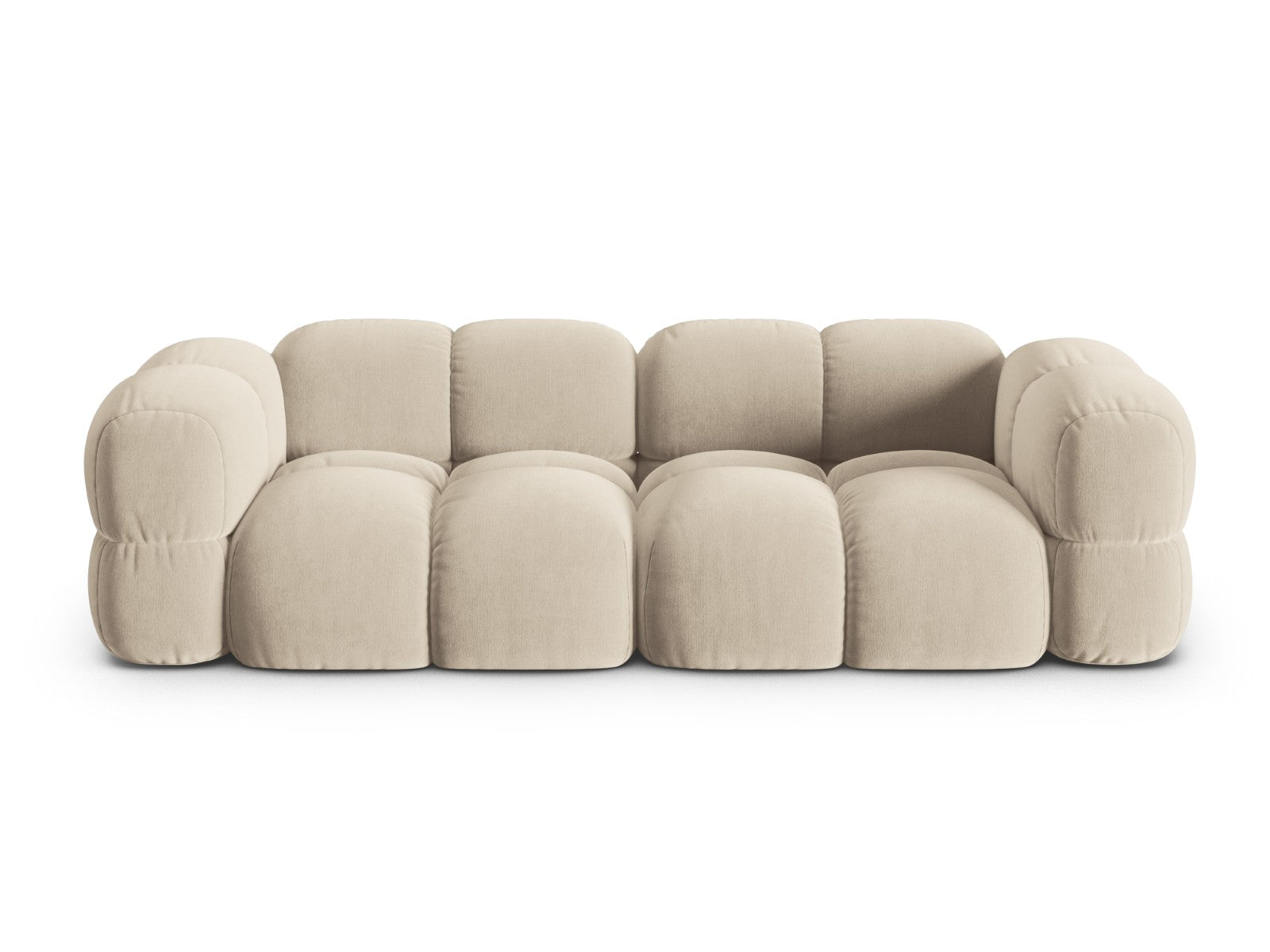 Cosmopolitan Design Bank Loretto 4-zits, flueel lichtbeige - 100x250x6