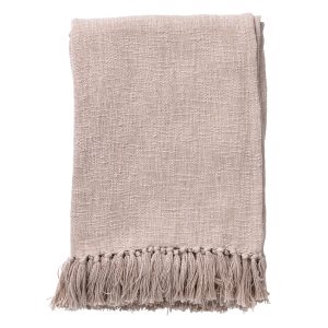 JUNE – Plaid 140×180 cm – 100% katoen – franjes – Pumice Stone – beige JUNE – Plaid 140×180 cm – 100% katoen – franjes – Pumice Stone – beige