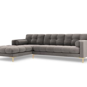 Cosmopolitan Design linker hoekbank Bali 5-zits, flueel, lichtgrijs – Cosmopolitan Design linker hoekbank Bali 5-zits, flueel, lichtgrijs –