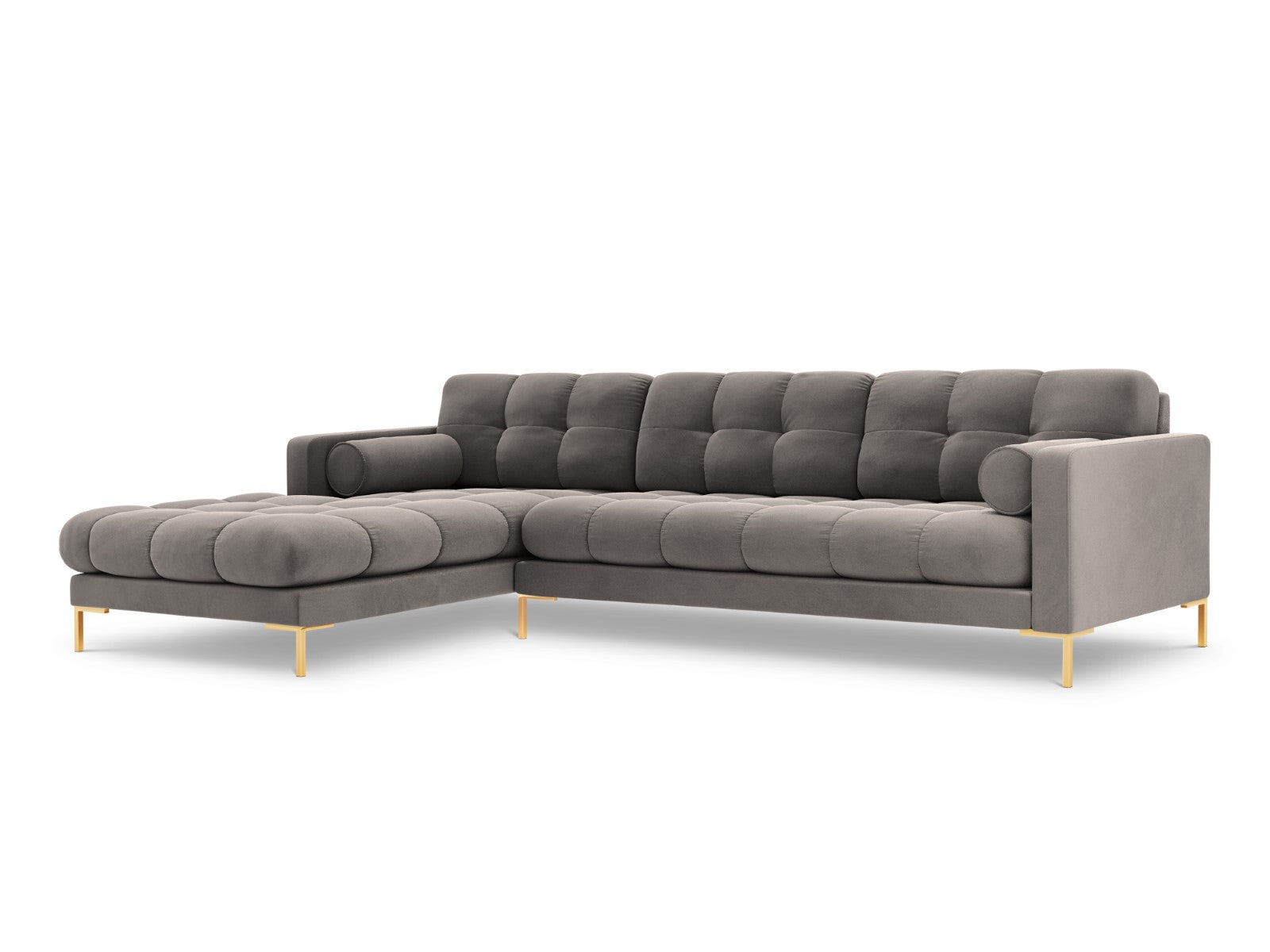 Cosmopolitan Design linker hoekbank Bali 5-zits, flueel, lichtgrijs -