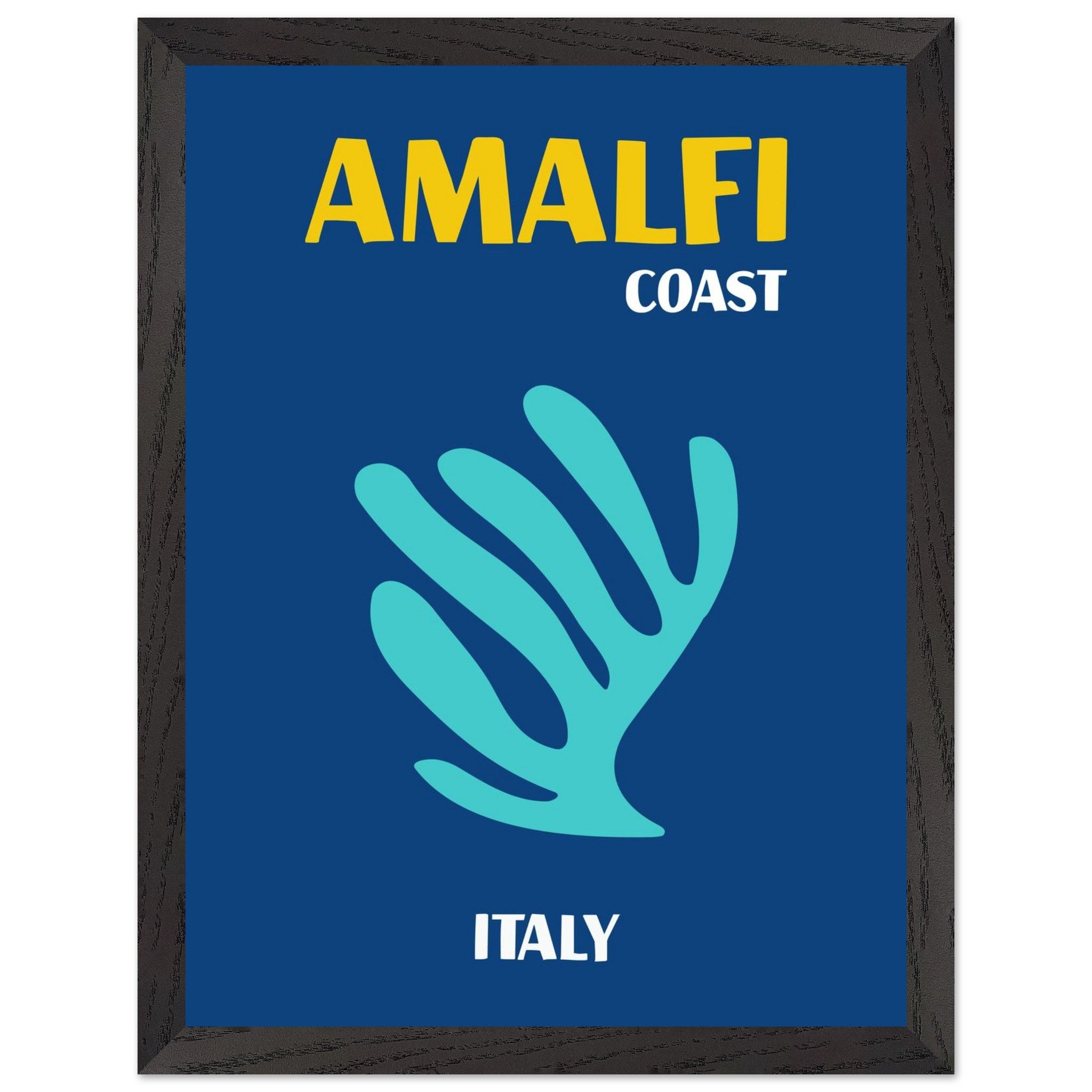 Artfulprints Poster met Lijst Italië - Amalfi - 30x40 cm - Blauw