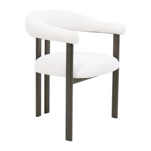 DÉJA Living Eetkamerstoel Odense – Stof – Off-White/Brons – Set van 2 DÉJA Living Eetkamerstoel Odense – Stof – Off-White/Brons – Set van 2