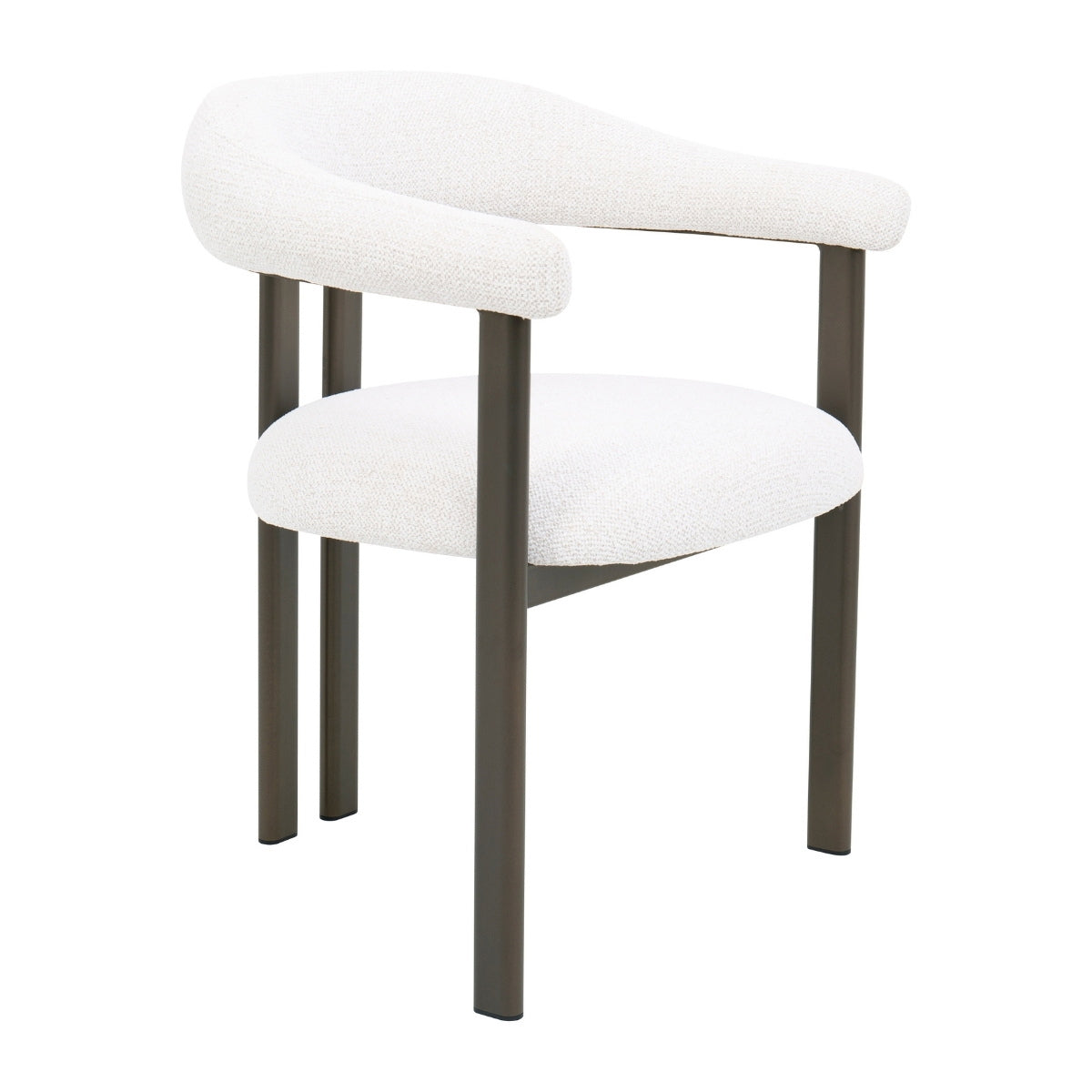DÉJA Living Eetkamerstoel Odense - Stof - Off-White/Brons - Set van 2
