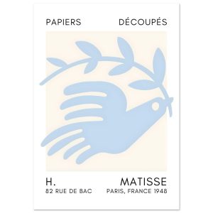 Artfulprints Poster Matisse – Peace dove light blue – A4 21×29.7 cm – Artfulprints Poster Matisse – Peace dove light blue – A4 21×29.7 cm –