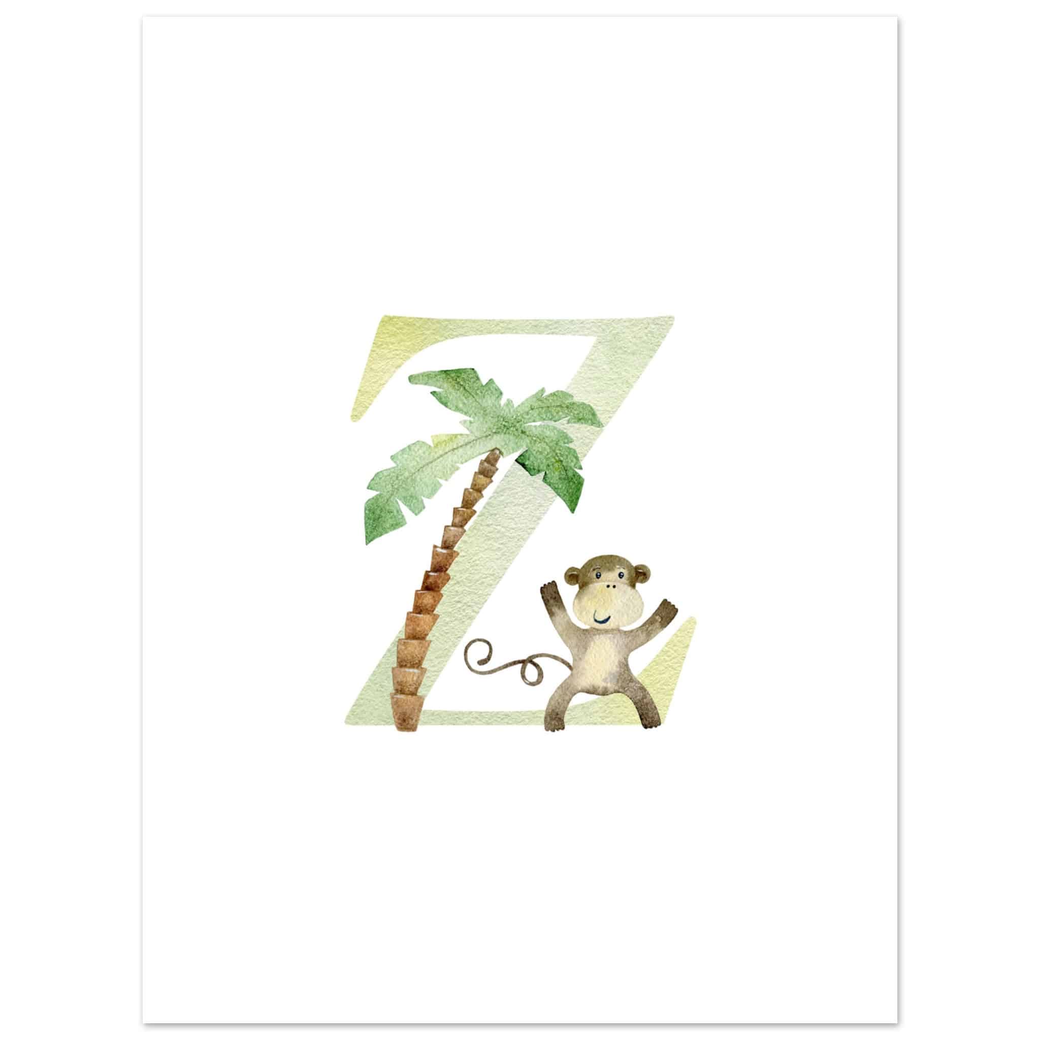 Artfulprints Poster Letter Z kindernaam - 30x40 cm - Meerkleurig