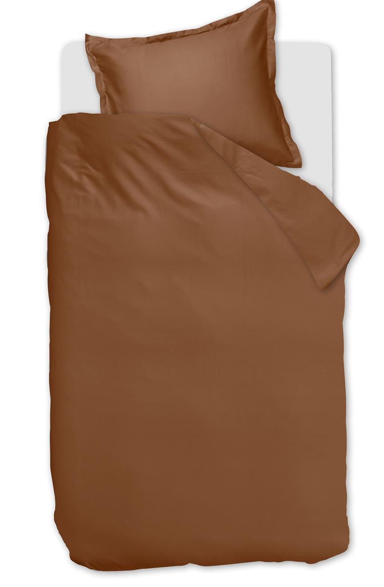 Ambiante Satin Uni dekbedovertrek - Eenpersoons - 140x200/220 cm - Bru